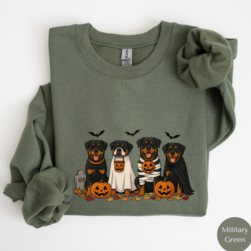 Rottweiler Halloween Shirt, Spooky Rottweiler Crewneck