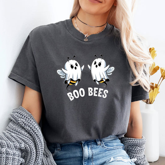 Boo Bees T-Shirt, Funny Halloween Pun Shirt, Cute Ghost Bee Graphic Tee