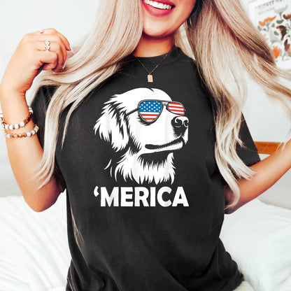 Merica Golden Retriever Shirt, 4th of July Dog Sweatshirt
