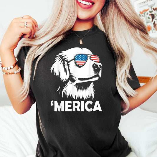 Merica Golden Retriever Shirt, 4th of July Dog Sweatshirt