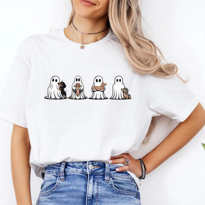 Spooky Ghost Dachshund Dog Gildan Shirt