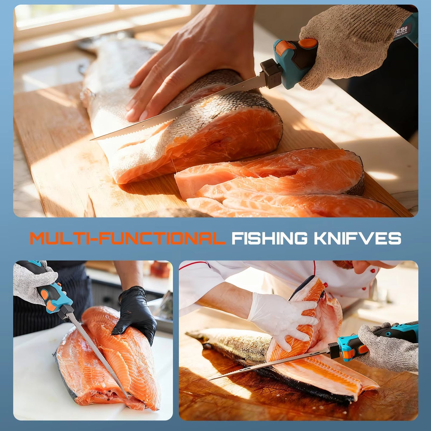 Manto™ Cordless Electric Fillet Knife – Rechargeable Fish Cutting Knife