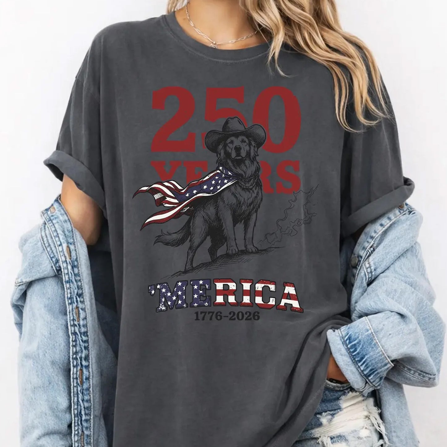250 Years Merica Golden Retriever Shirt, Patriotic Dog Tee, USA 1776-2026 Shirt
