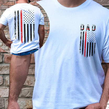 Thin Red Line Dad Shirt, Firefighter Fathers Day Gift