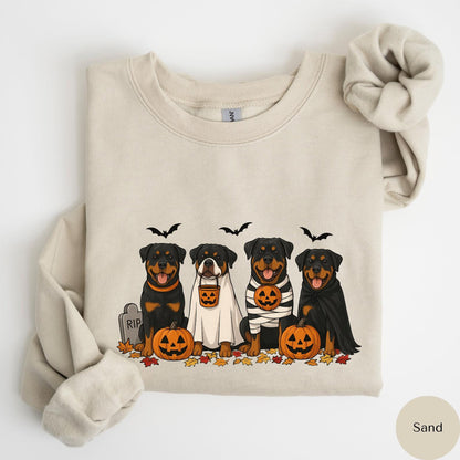 Rottweiler Halloween Shirt, Spooky Rottweiler Crewneck