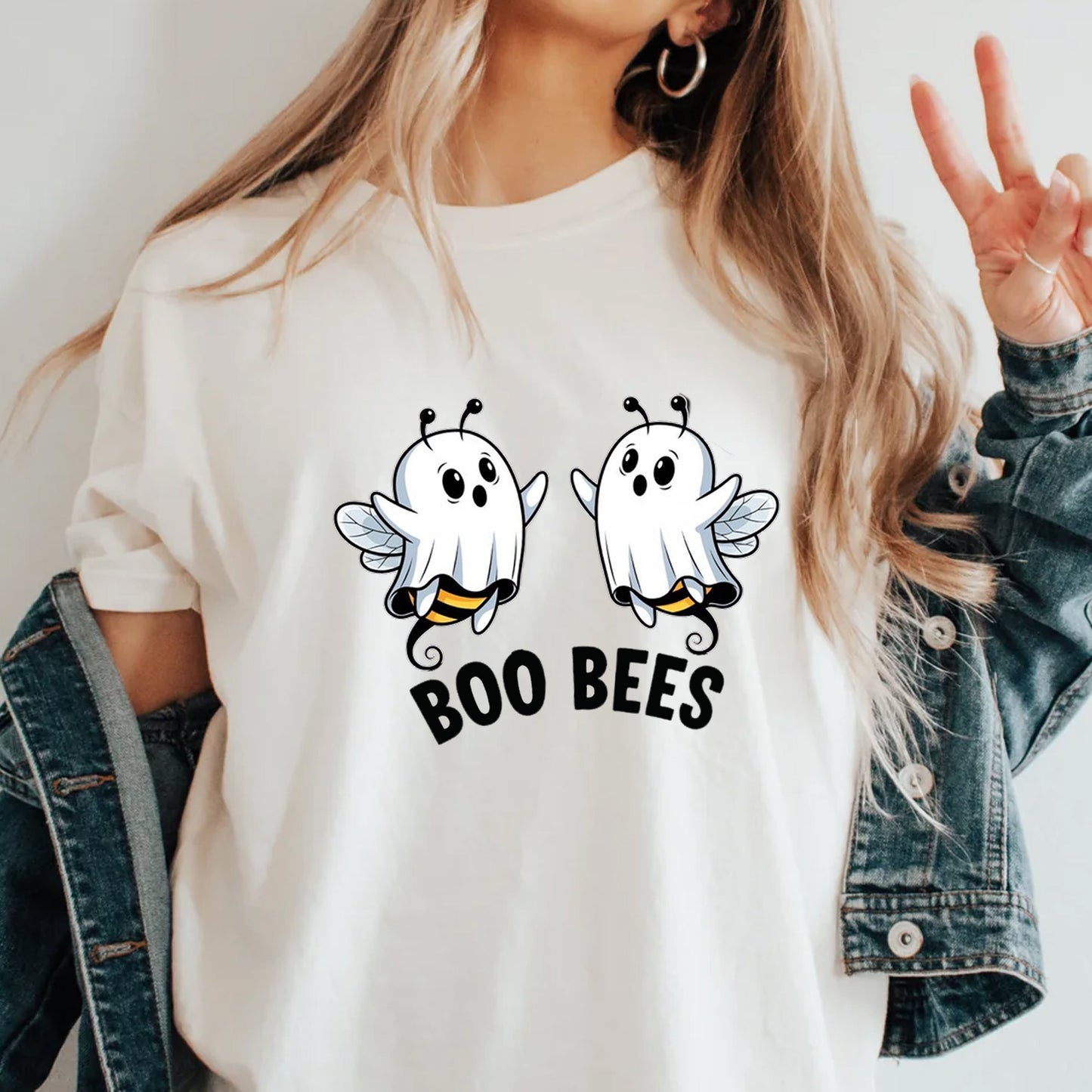 Boo Bees T-Shirt, Funny Halloween Pun Shirt, Cute Ghost Bee Graphic Tee