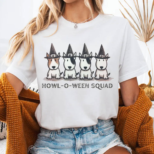 American Bull Terrier Halloween Shirt - Howl-O-Ween Squad T-Shirt