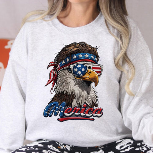 Eagle Merica Shirt, Merica Mullet Eagle Sweater, American Flag
