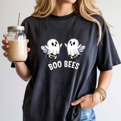 Boo Bees T-Shirt, Funny Halloween Pun Shirt, Cute Ghost Bee Graphic Tee