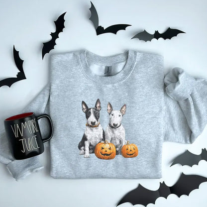 Miniature Bull Terrier Halloween Crewneck Sweatshirt