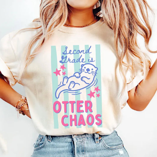 Second Grade Teacher Shirt, Funny Otter Shirt
