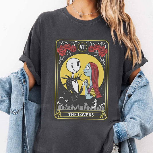The Nightmare Before Christmas Jack & Sally Tarot Lovers T-Shirt