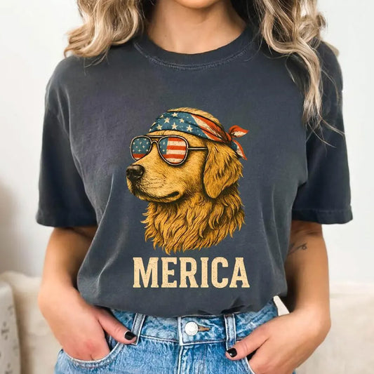 Golden Dog Merica Golden Retriever Shirt, 4th Of July Dog Hoodie