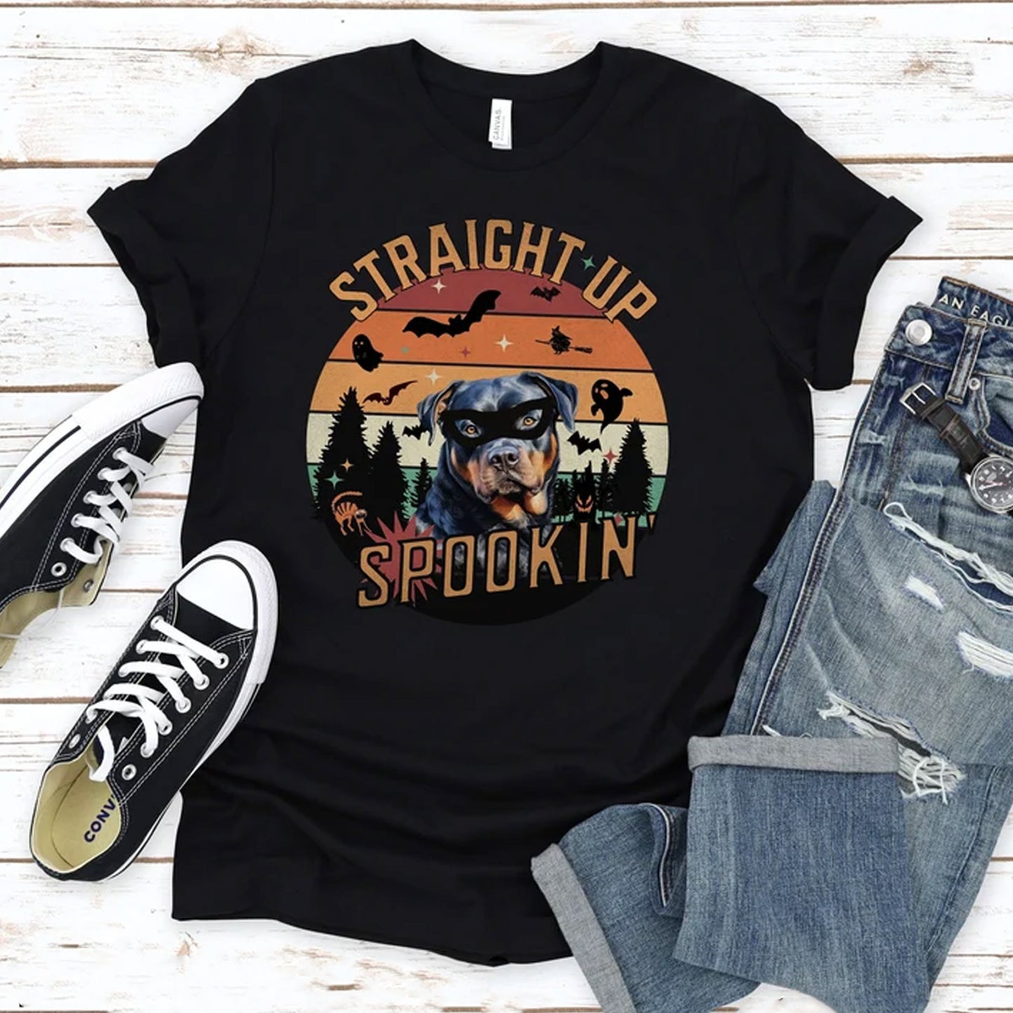 Rottweiler Halloween Shirt for Rottie Lovers, Rottweiler Straight Up Tee