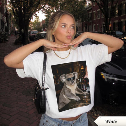 Koala Wine Lover Shirt, Funny Koala Graphic Tee