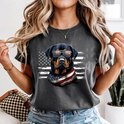 Rottweiler USA Flag T-Shirt: Patriotic Dog Lover Gift
