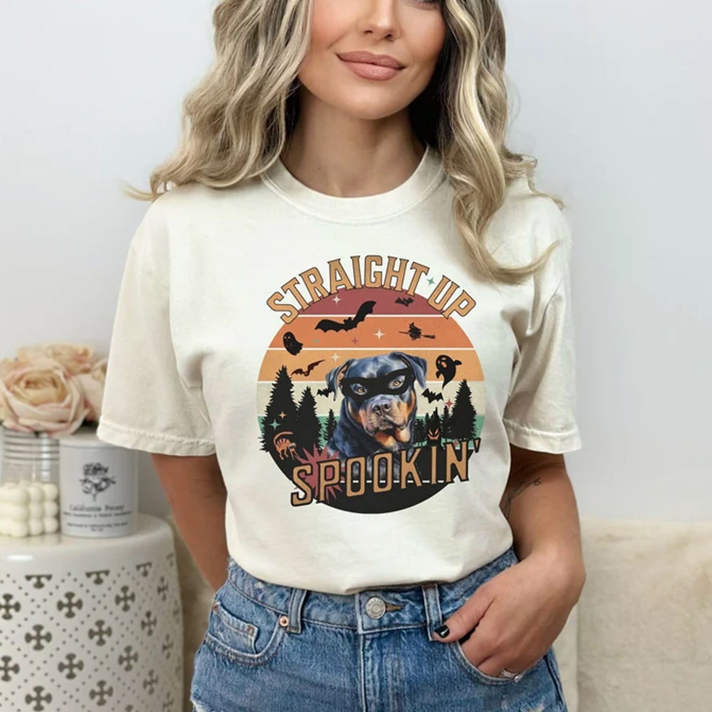 Rottweiler Halloween Shirt for Rottie Lovers, Rottweiler Straight Up Tee