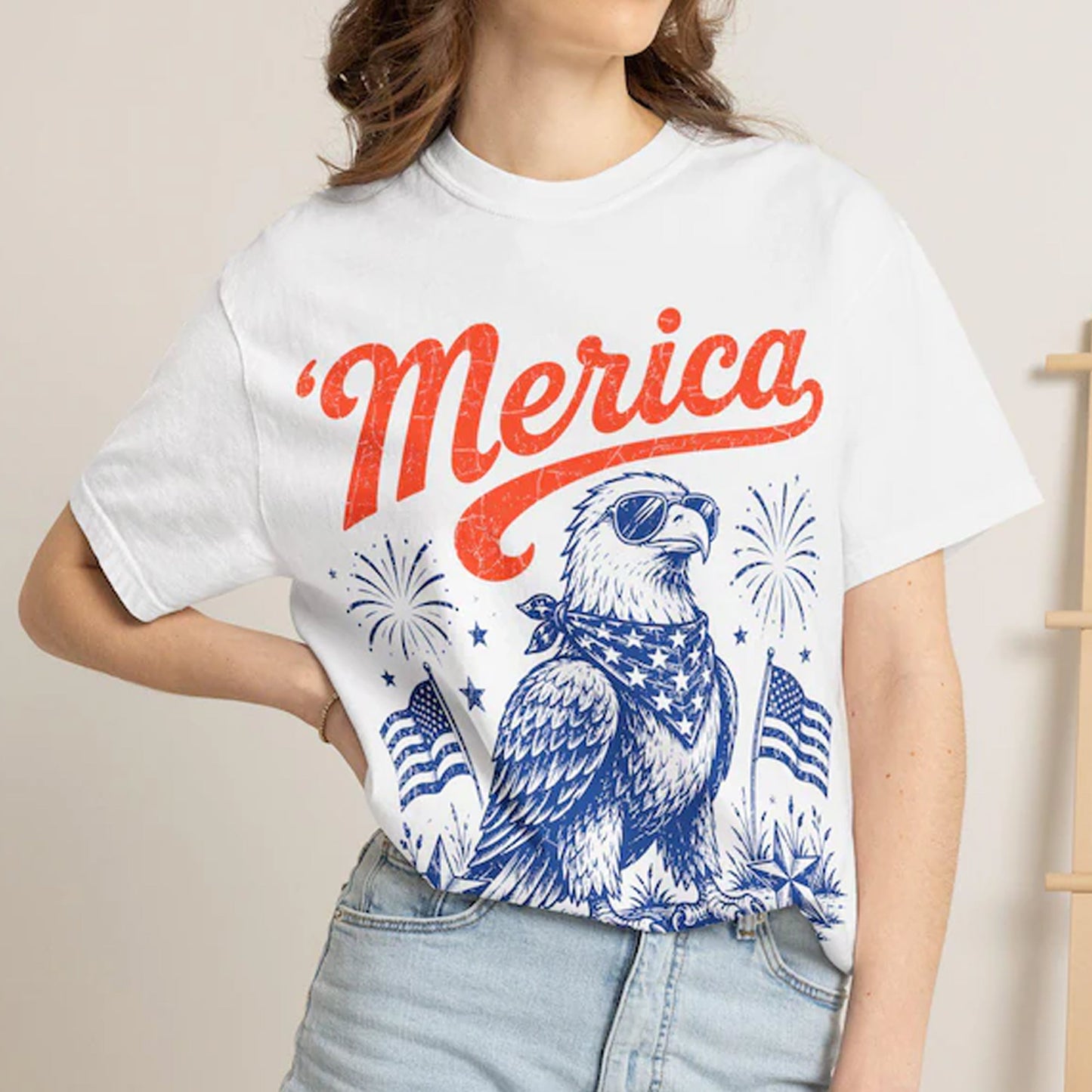 Vintage Merica Eagle Patriotic Tee, Funny 4th of July Gift