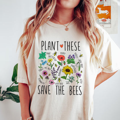 Plant These Save The Bees T-shirt, Wildflower Bee Lover Sweatshirt