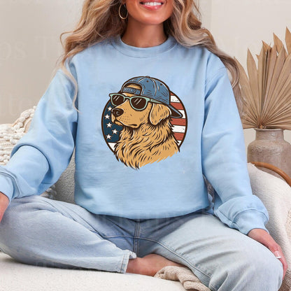 Golden Retriever USA Dog Shirt, Patriotic Dog Mom Tee