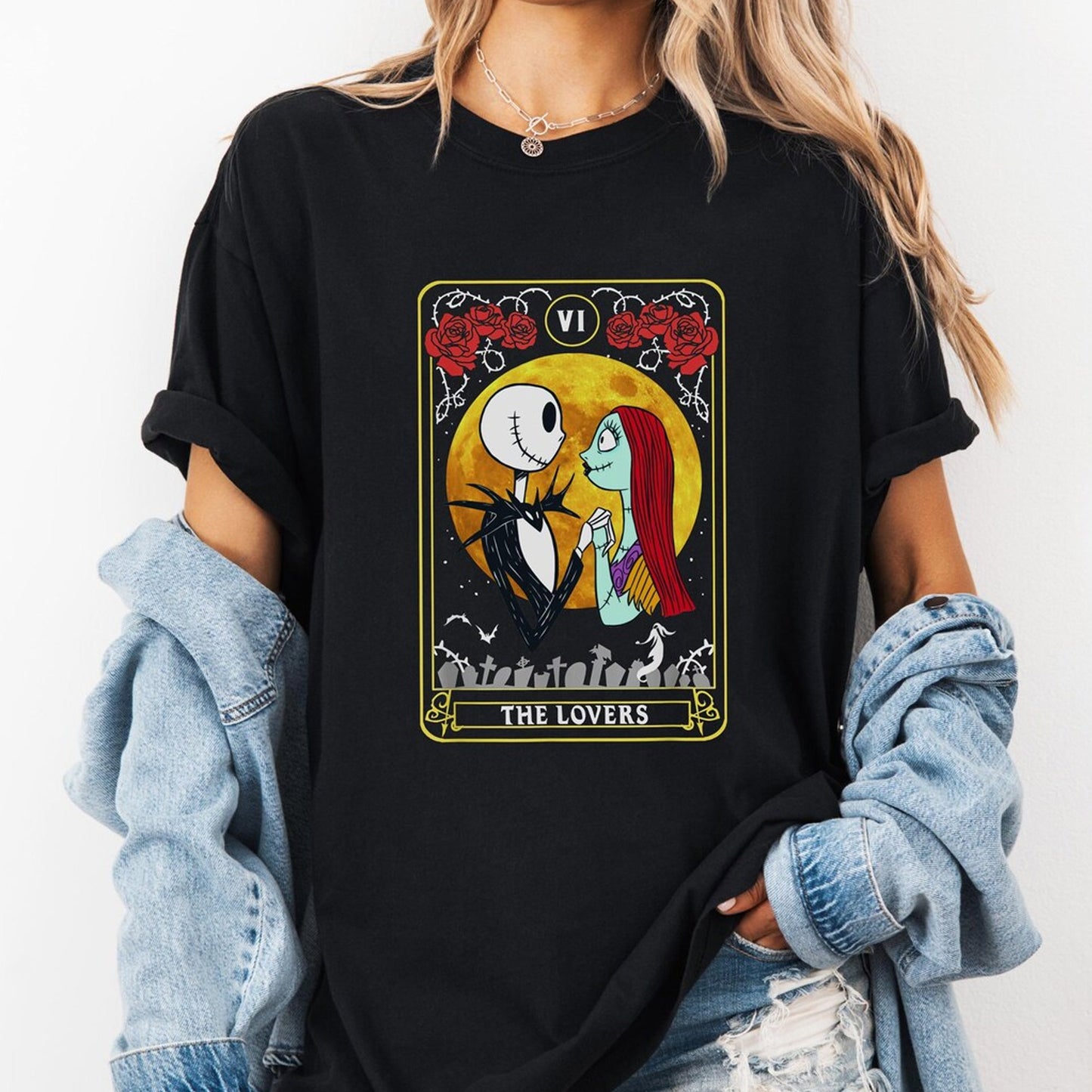 The Nightmare Before Christmas Jack & Sally Tarot Lovers T-Shirt