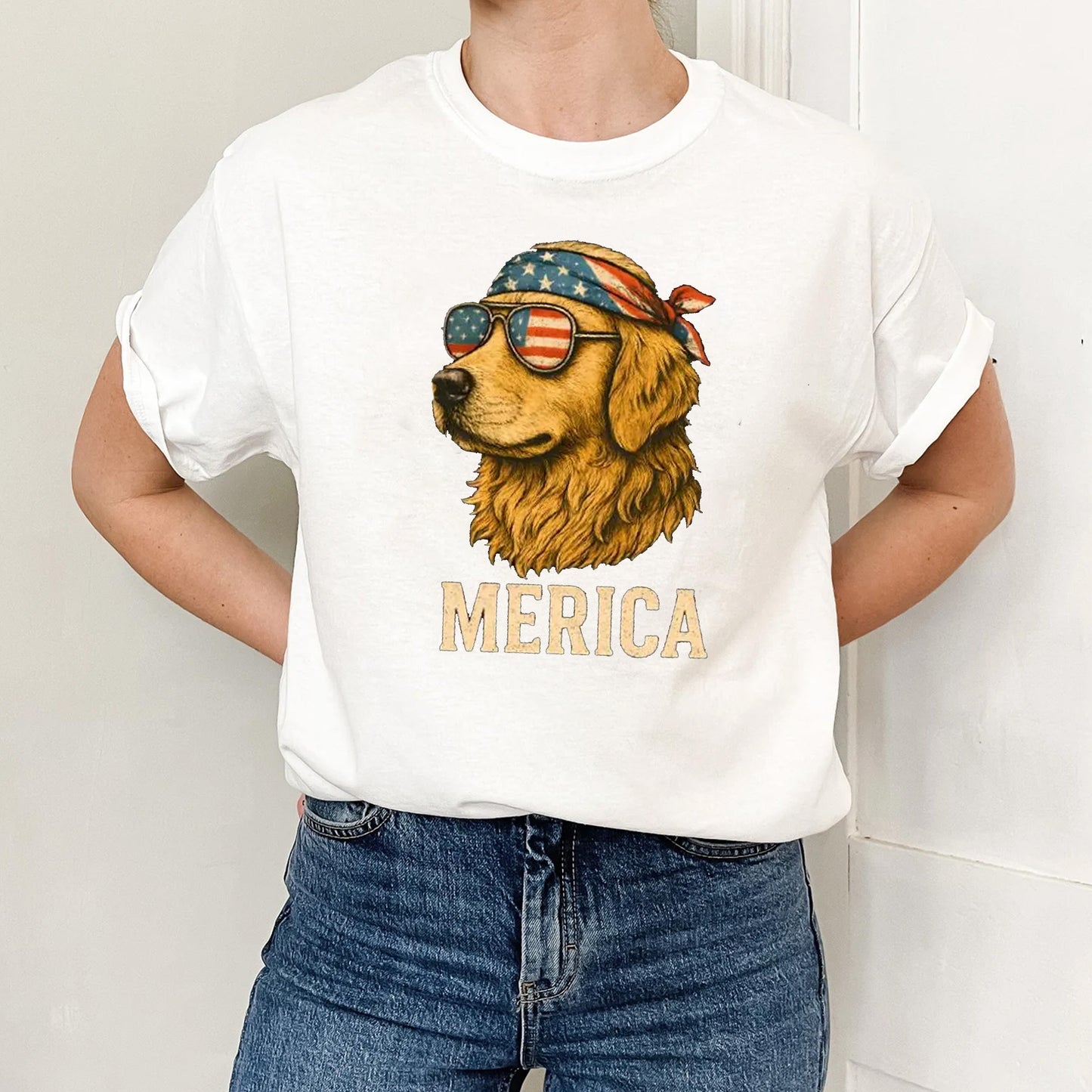 Golden Dog Merica Golden Retriever Shirt, 4th Of July Dog Hoodie