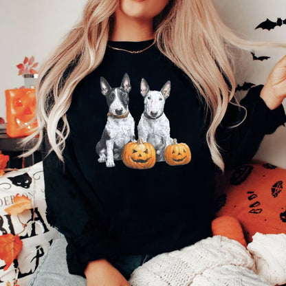 Miniature Bull Terrier Halloween Crewneck Sweatshirt