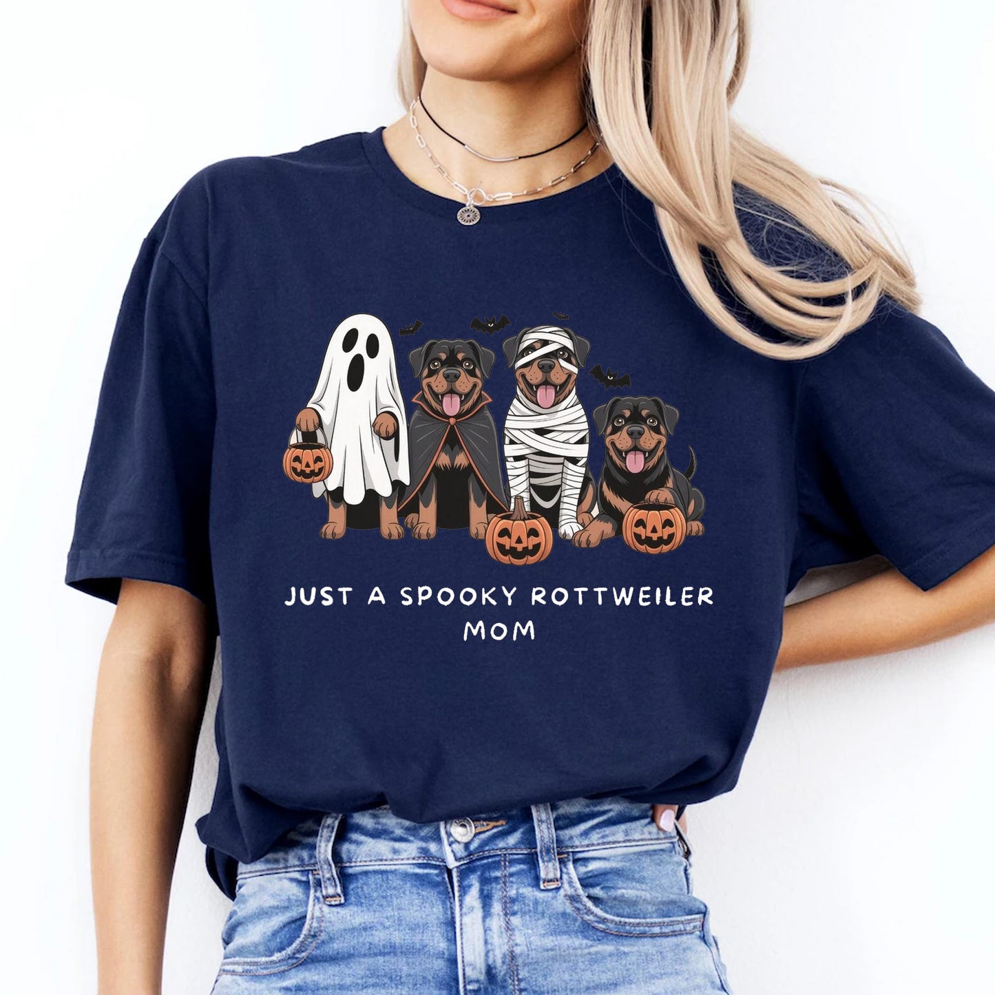 Cute Ghost Rottweiler Shirt, Halloween Dog Mom Gift