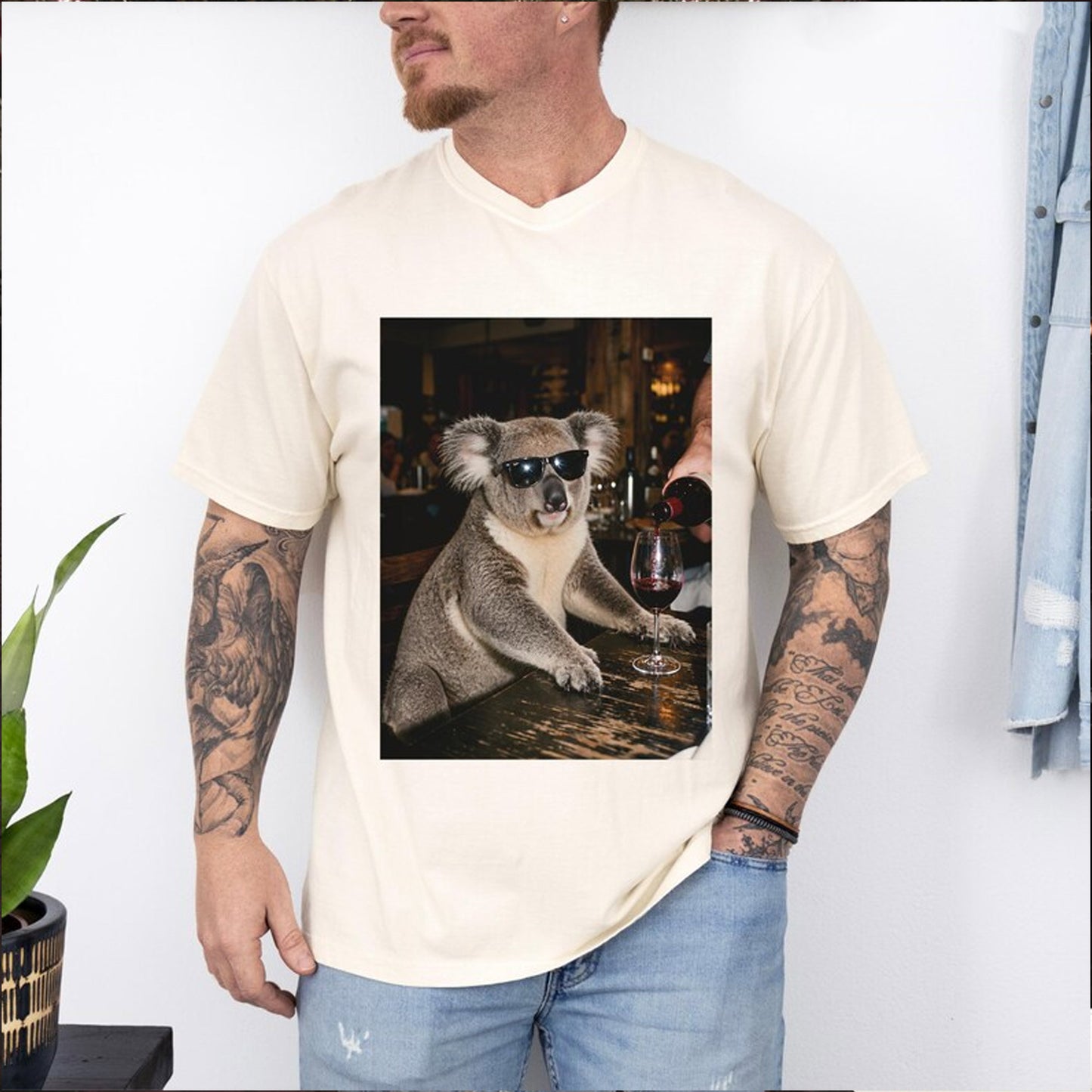 Koala Wine Lover Shirt, Funny Koala Graphic Tee