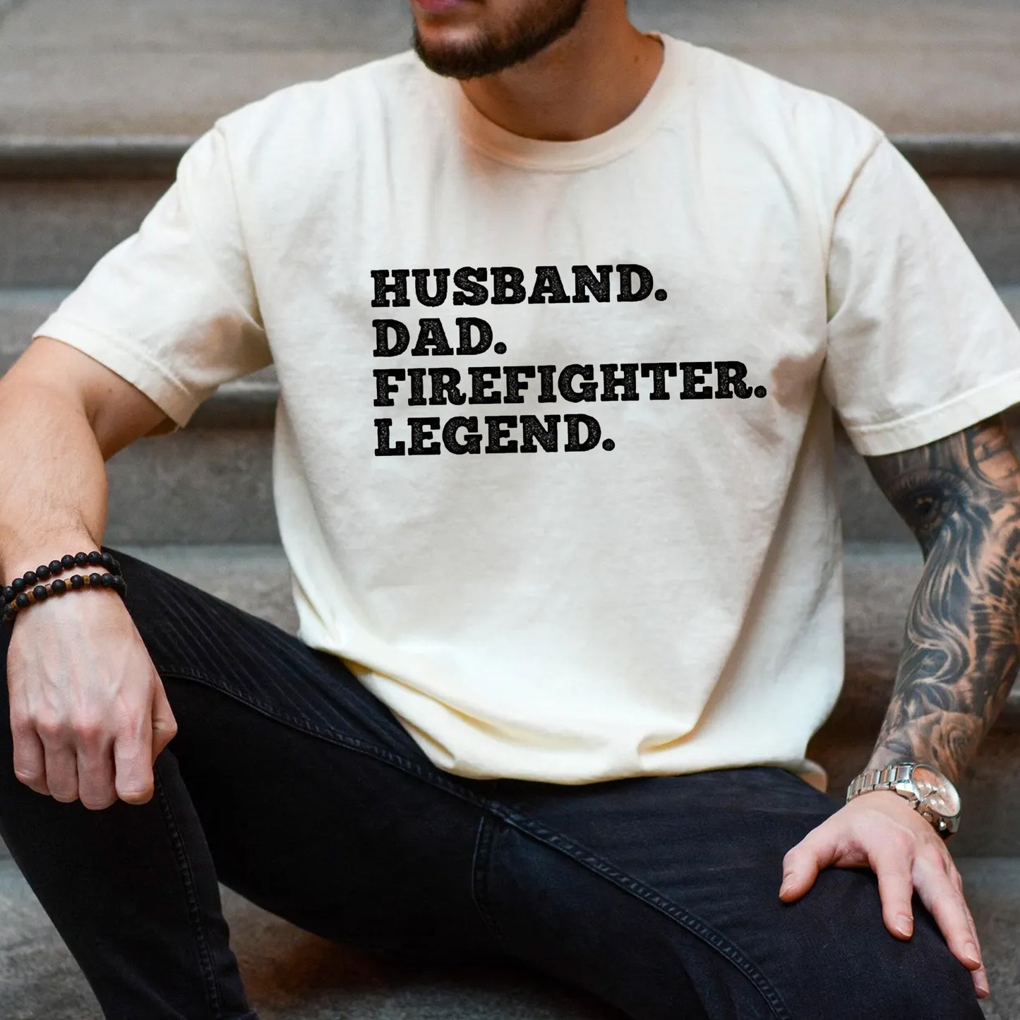Firefighter Dad Shirt: Husband Dad Legend Tee