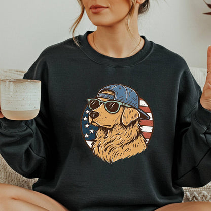 Golden Retriever USA Dog Shirt, Patriotic Dog Mom Tee