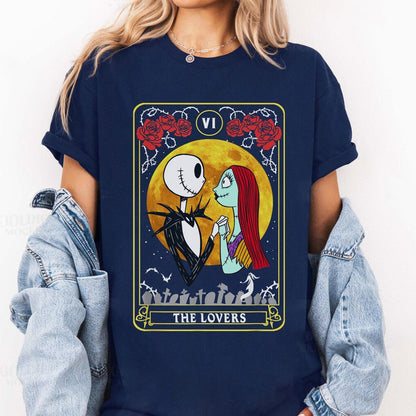 The Nightmare Before Christmas Jack & Sally Tarot Lovers T-Shirt