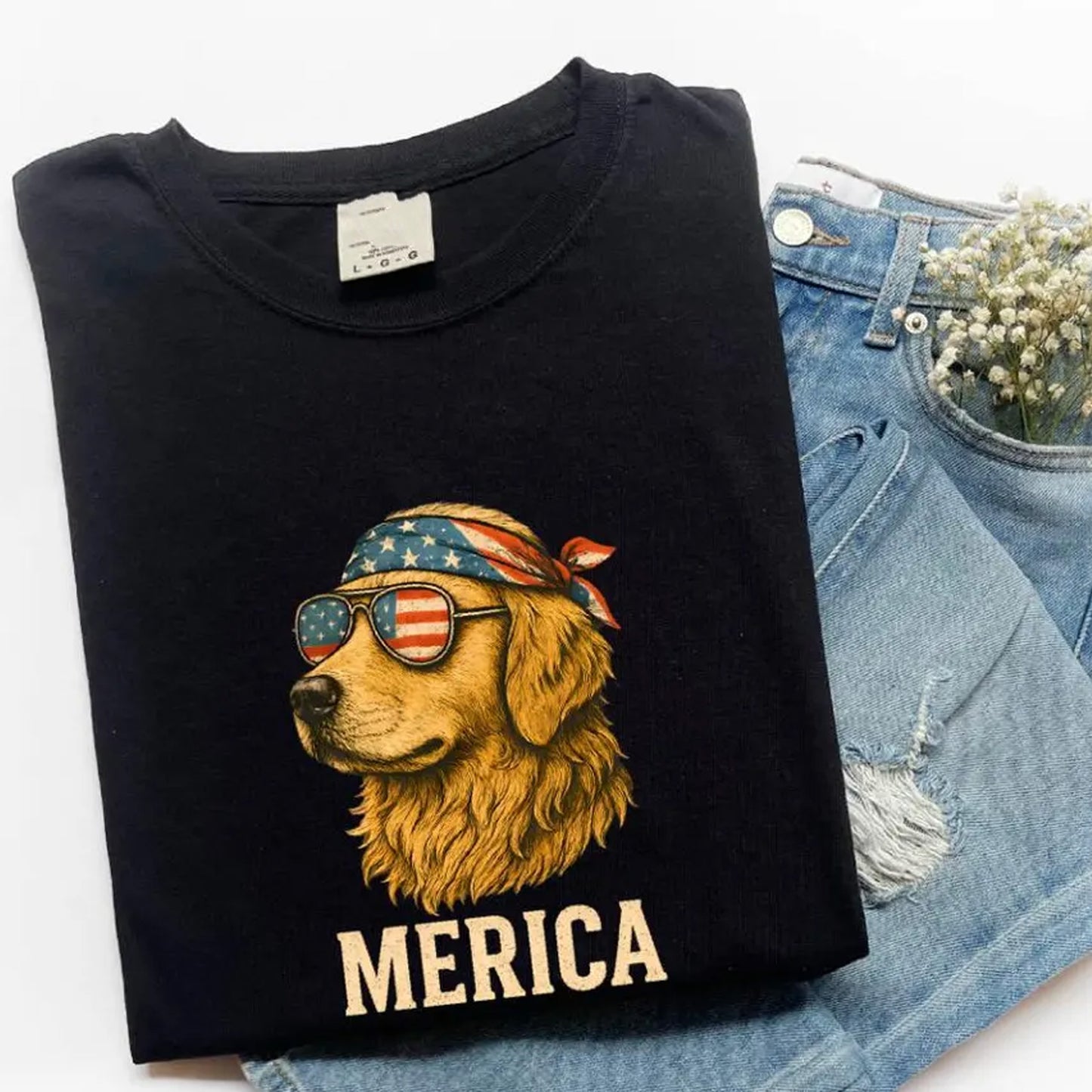 Golden Dog Merica Golden Retriever Shirt, 4th Of July Dog Hoodie