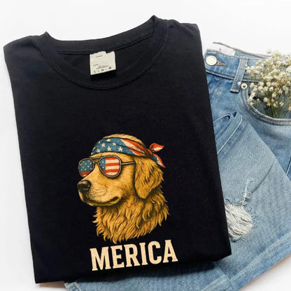 Golden Dog Merica Golden Retriever Shirt, 4th Of July Dog Hoodie