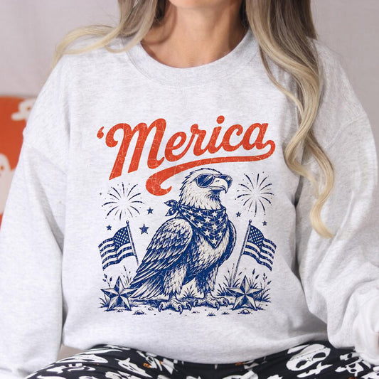 Vintage Merica Eagle Patriotic Tee, Funny 4th of July Gift