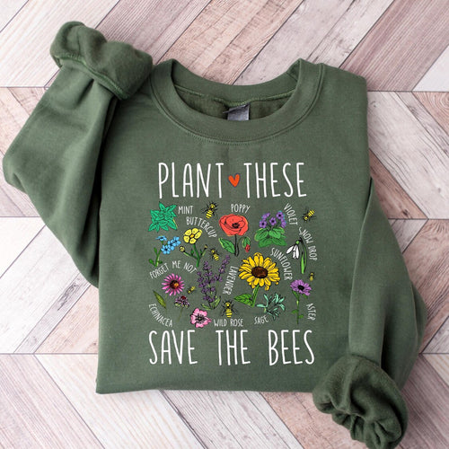 Plant These Save The Bees T-shirt, Wildflower Bee Lover Sweatshirt