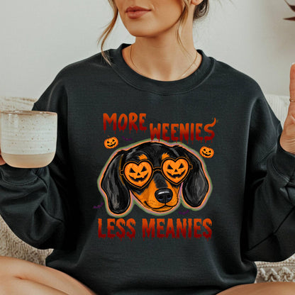 More Weenies Less Meanies Shirt, Funny Dachshund Halloween Sweatshirt