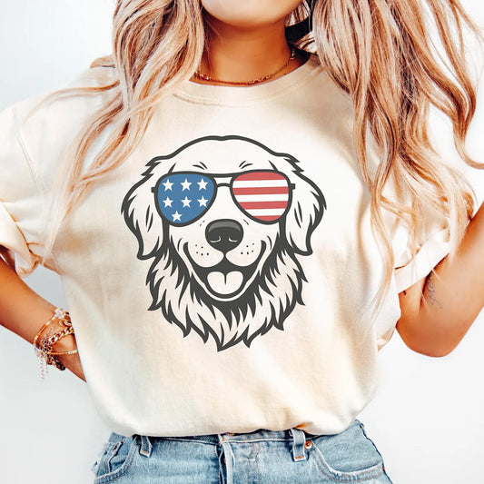 Golden Retriever Shirt, Golden Retriever Gift, Patriotic Dog Shirt