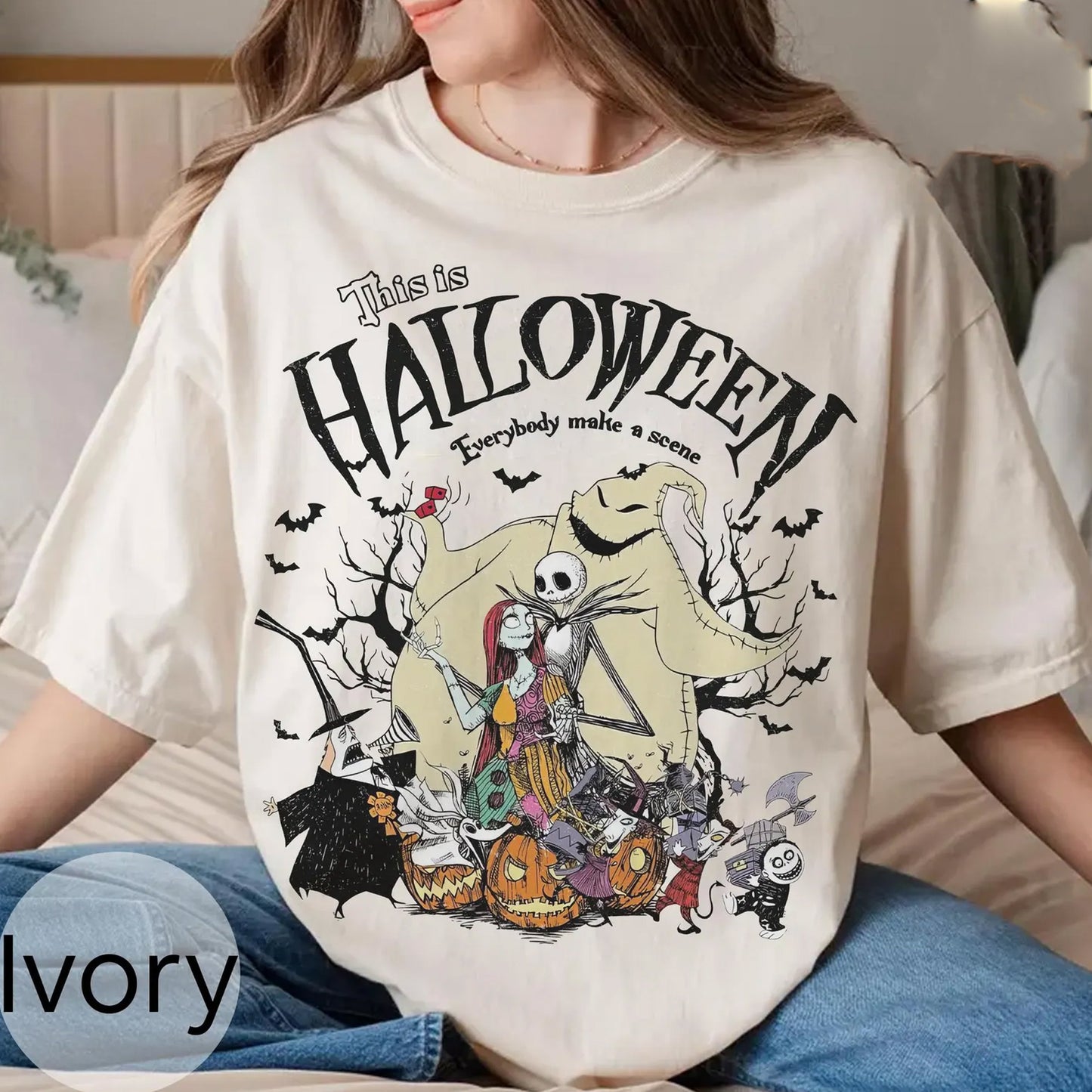 Vintage Jack Skellington Sally Oogie Boogie Tee, Halloween 2026 Tee