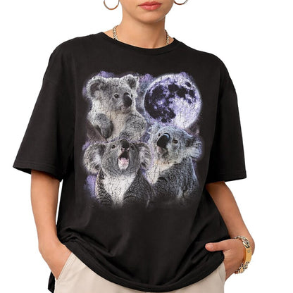 Three Koalas Purple Moon Shirt, Vintage Koala Graphic Tee
