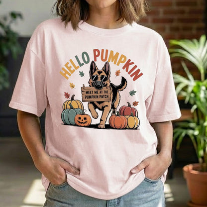 German Shepherd Fall Shirt: Hello Pumpkin Dog Mom t shirt