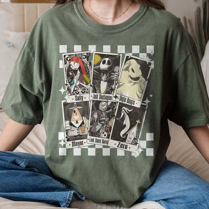 Nightmare Before Christmas Comfort Shirt, Nightmare Characters Tarot Cards Shirt