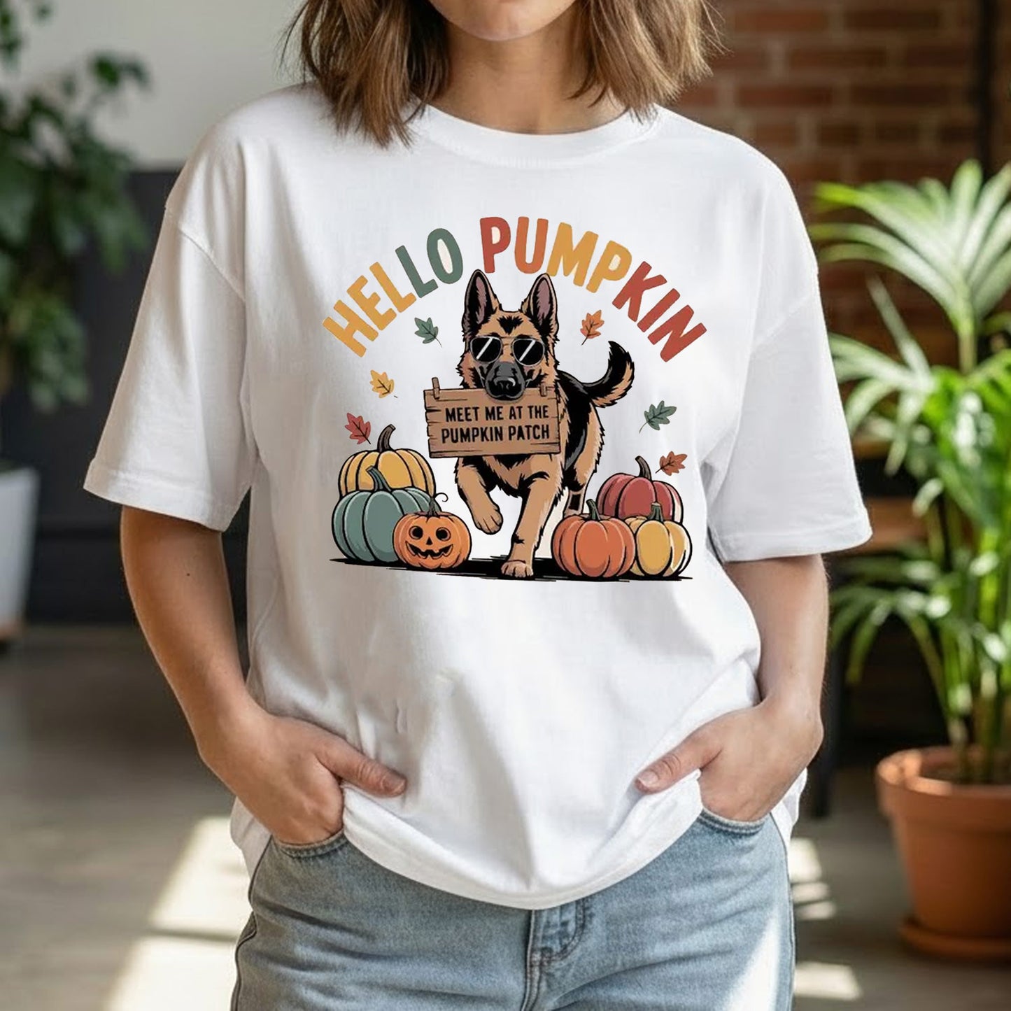 German Shepherd Fall Shirt: Hello Pumpkin Dog Mom t shirt