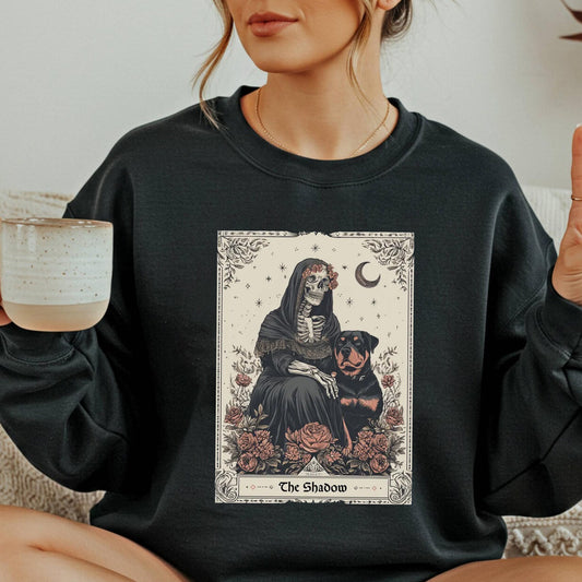 Rottweiler Mama Tee, Gothic Dog Tarot Card Shirt, Gift for Dog Mom