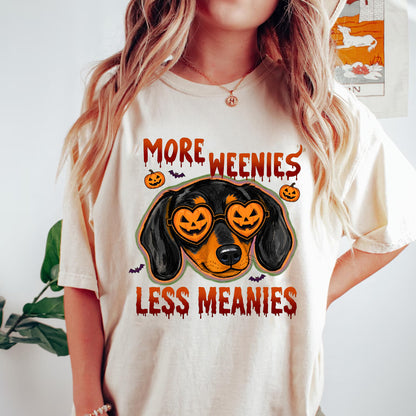 More Weenies Less Meanies Shirt, Funny Dachshund Halloween Sweatshirt