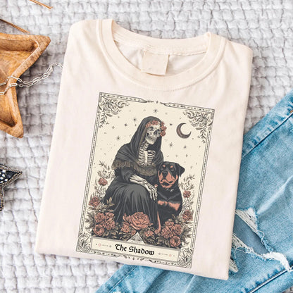 Rottweiler Mama Tee, Gothic Dog Tarot Card Shirt, Gift for Dog Mom