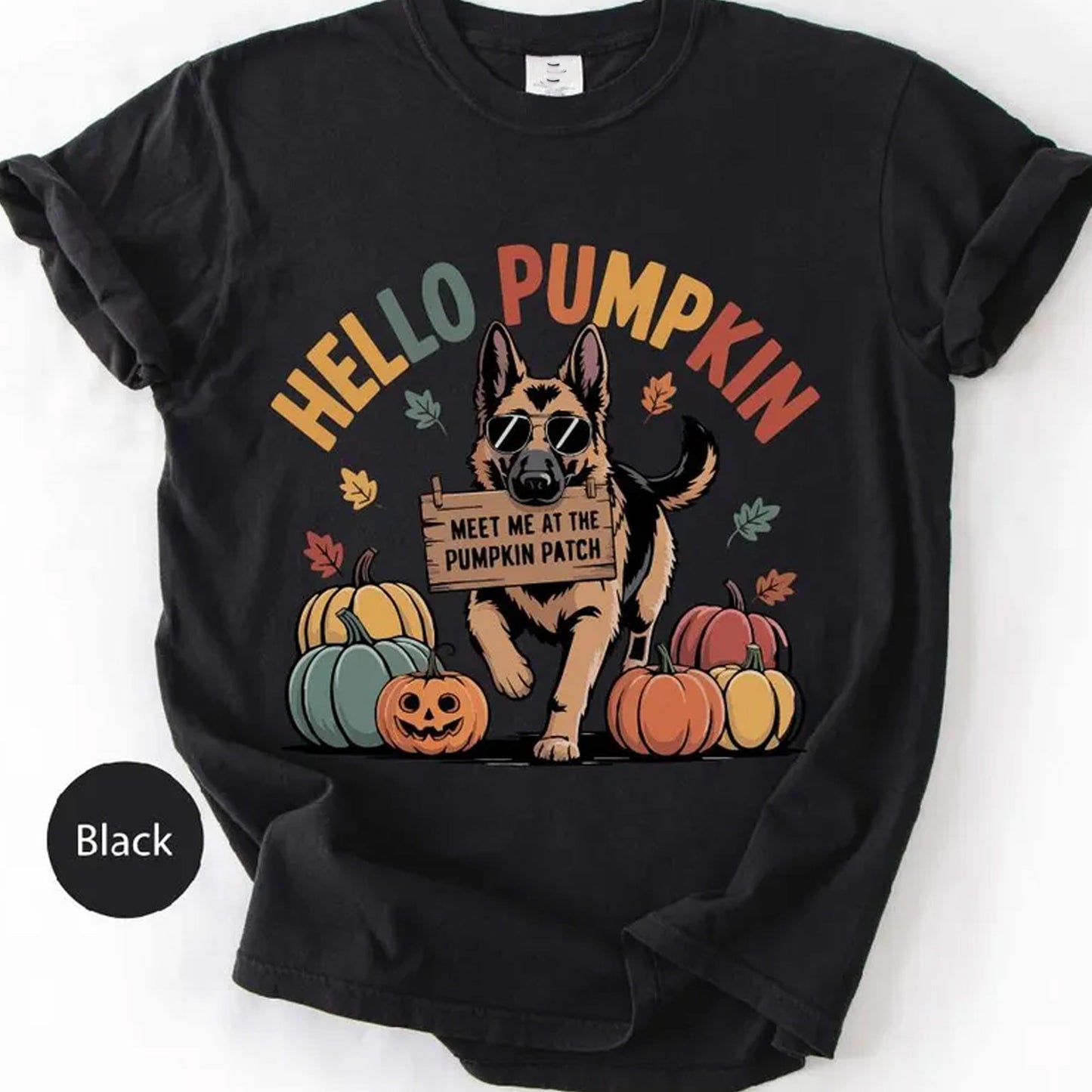 German Shepherd Fall Shirt: Hello Pumpkin Dog Mom t shirt