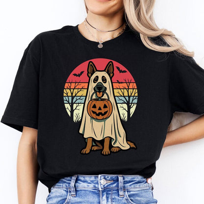Ghost German Shepherd Halloween Shirt: Spooky Dog Costume