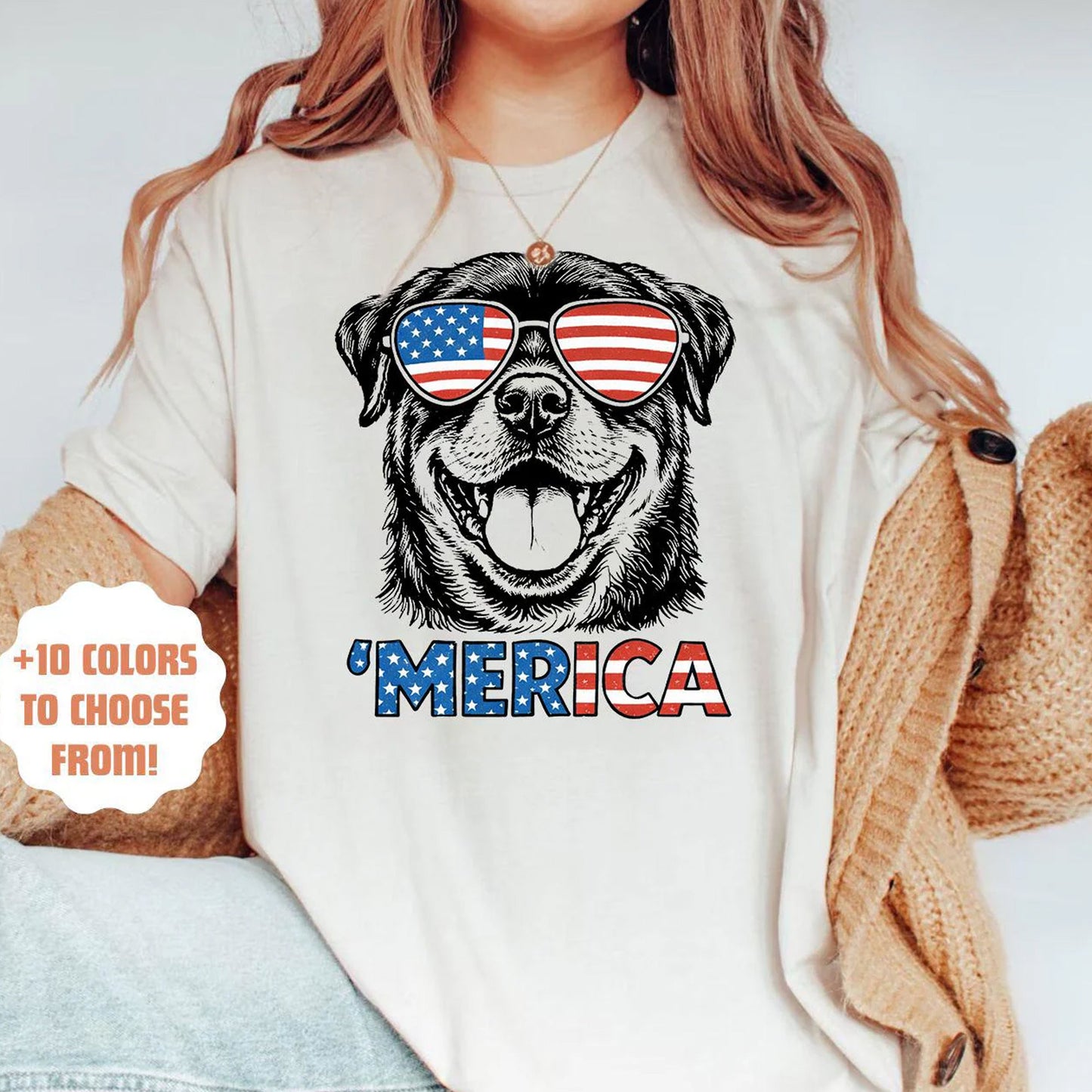 Rottweiler America Shirt, Patriotic Dog Lover Tee