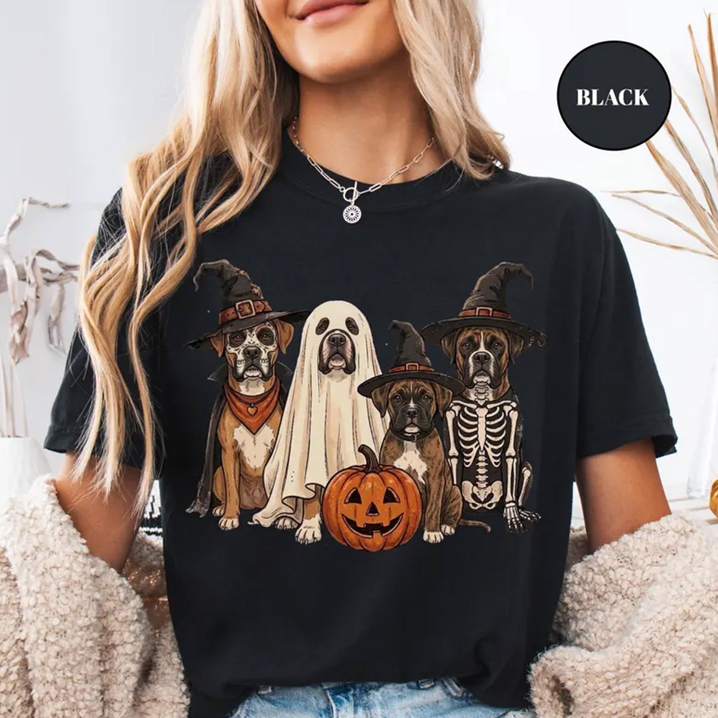 Halloween Boxer Shirt Halloween Dog Mom Ghost Dog Sweatshirt